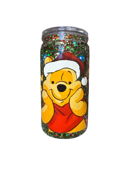 Christmas Pooh Bear 16oz Acrylic Snowglobe